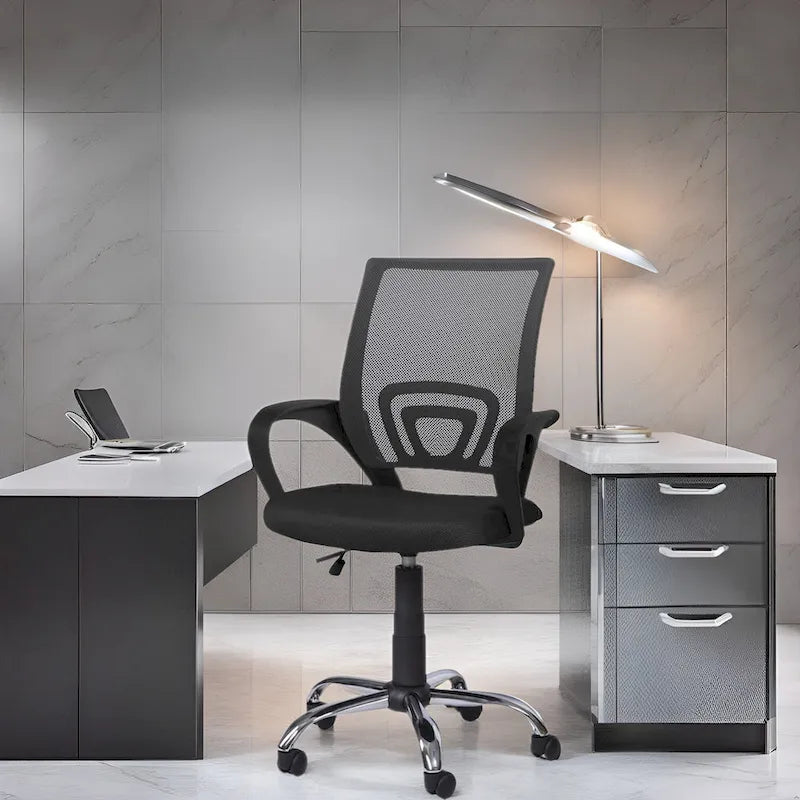 Ergonomic Breathable Mesh Office Chair  Adjustable Design with Lumbar Support and Enhanced Mobility with 360 Swivel Wheels