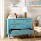 SAFAVIEH Leanna Distressed Blue 3-Drawer Storage Chest