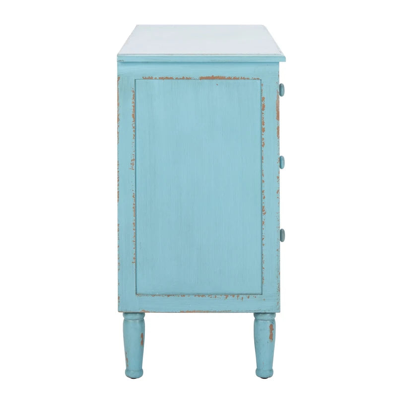 SAFAVIEH Leanna Distressed Blue 3-Drawer Storage Chest