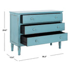 SAFAVIEH Leanna Distressed Blue 3-Drawer Storage Chest