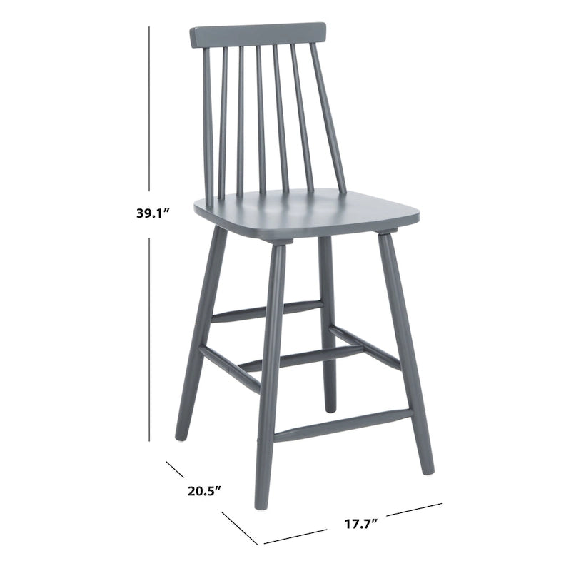 SAFAVIEH Zillah 24-inch Spindle Farmhouse Counter Stool (Set of 2) - 17.7 x 20.5 x 39.1 - 18Wx21Dx39H