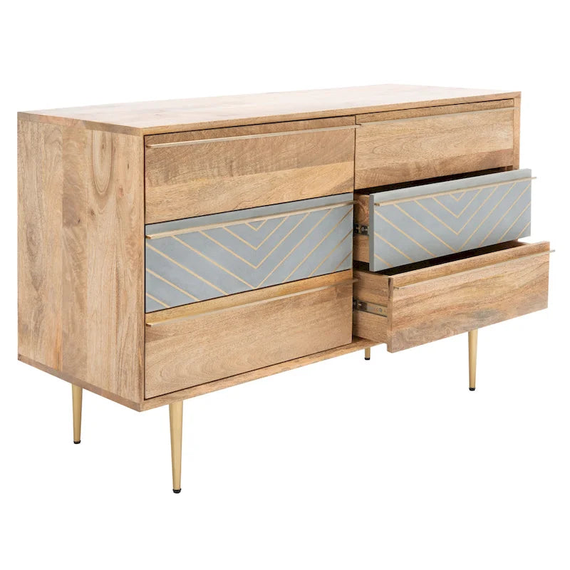 SAFAVIEH Couture Hindrike Cement 6-Drawer Dresser
