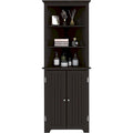UTEX Tall Corner Cabinet, Free Standing Corner Storage Cabinet with Doors and Adjustable Shelves