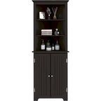 UTEX Tall Corner Cabinet, Free Standing Corner Storage Cabinet with Doors and Adjustable Shelves
