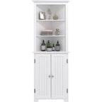 UTEX Tall Corner Cabinet, Free Standing Corner Storage Cabinet with Doors and Adjustable Shelves