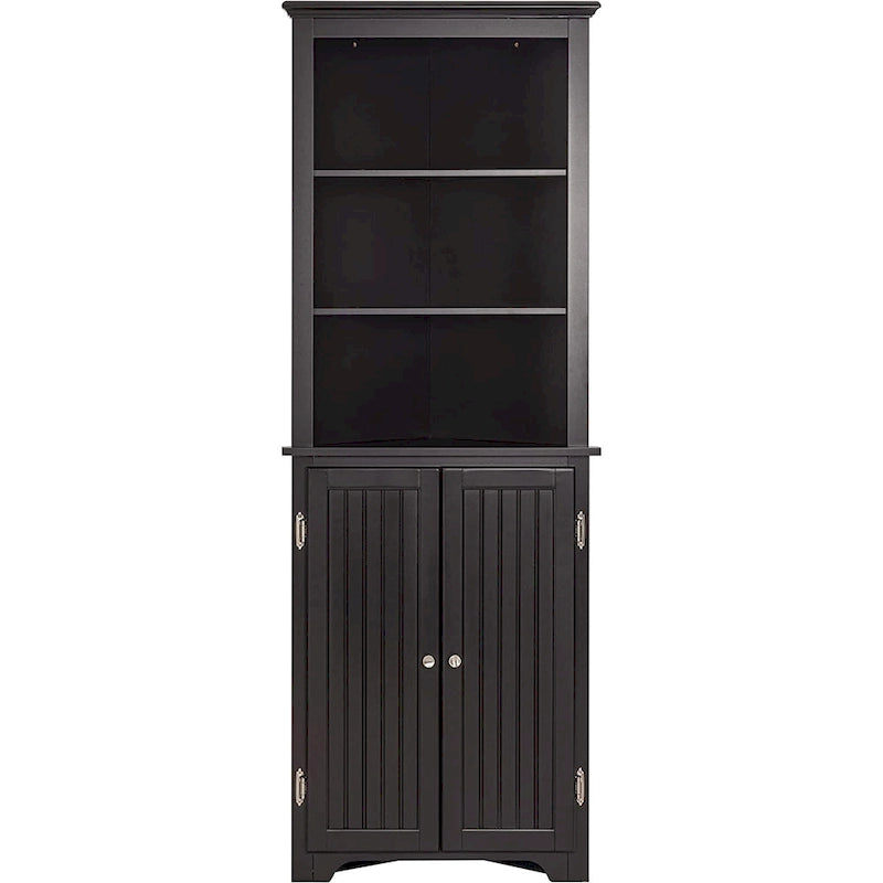 UTEX Tall Corner Cabinet, Free Standing Corner Storage Cabinet with Doors and Adjustable Shelves