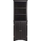 UTEX Tall Corner Cabinet, Free Standing Corner Storage Cabinet with Doors and Adjustable Shelves
