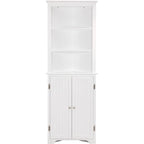 UTEX Tall Corner Cabinet, Free Standing Corner Storage Cabinet with Doors and Adjustable Shelves