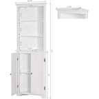 UTEX Tall Corner Cabinet, Free Standing Corner Storage Cabinet with Doors and Adjustable Shelves
