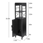 Wood Tall Bathroom Linen Cabinet Small Bathroom Storage Corner Floor Cabinet with Doors and Shelves Toilet Paper Holder