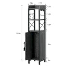 Wood Tall Bathroom Linen Cabinet Small Bathroom Storage Corner Floor Cabinet with Doors and Shelves Toilet Paper Holder