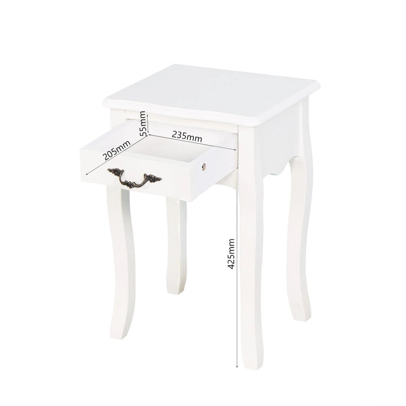 Bathroom Floor-standing Storage Table with a Drawer, 4 Curved Legs