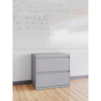 Hirsh 30 Inch Wide 2 Drawer Lateral 101 File Cabinet, White