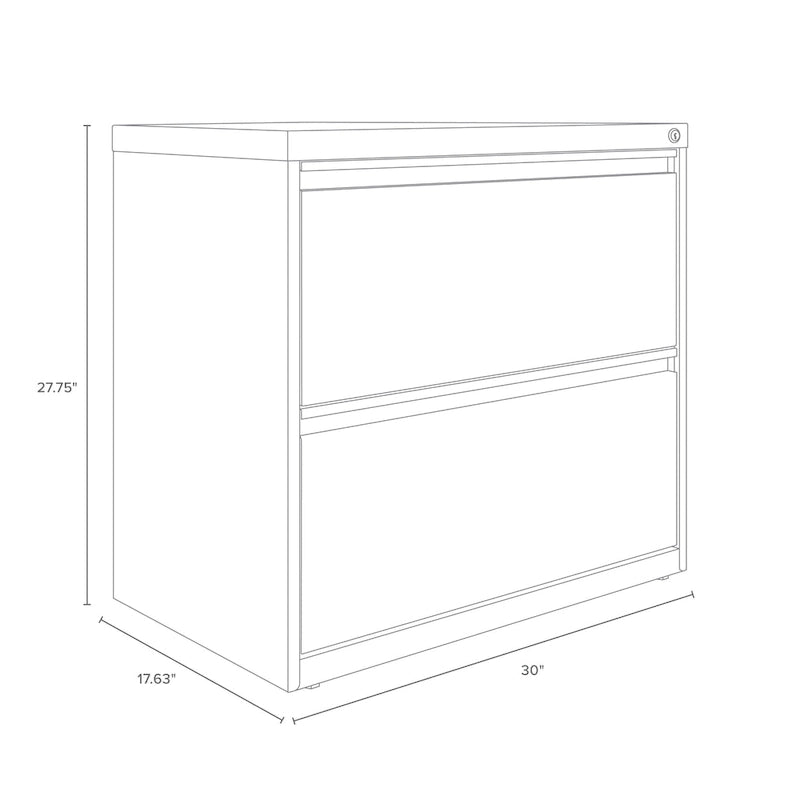 Hirsh 30 Inch Wide 2 Drawer Lateral 101 File Cabinet, White