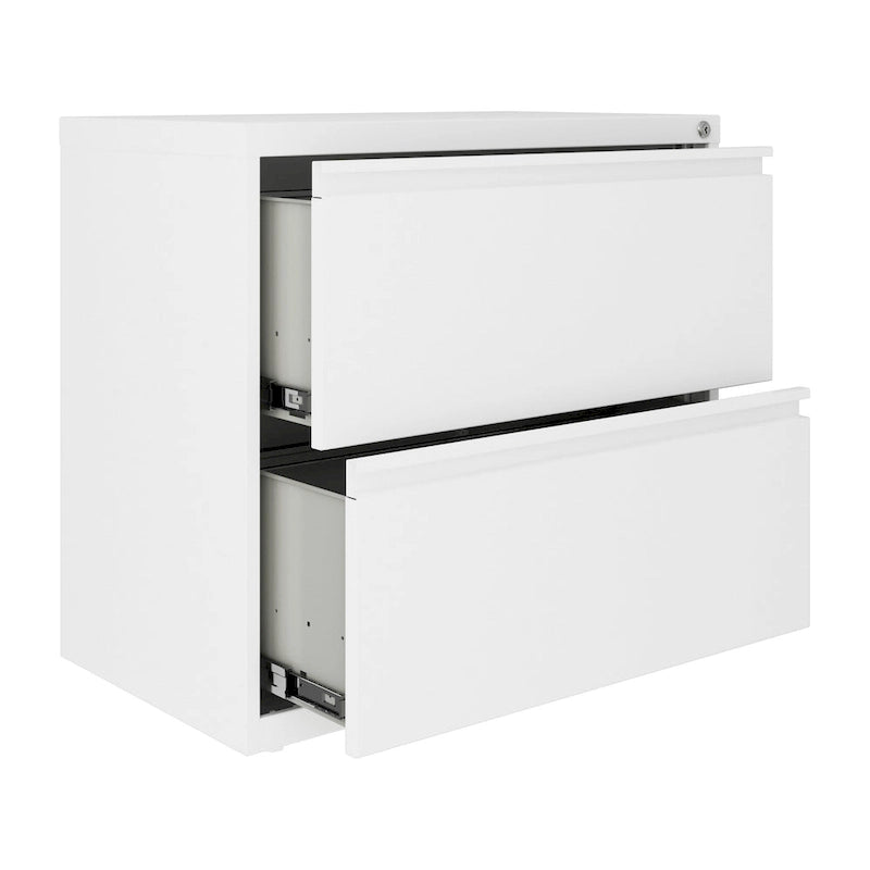 Hirsh 30 Inch Wide 2 Drawer Lateral 101 File Cabinet, White