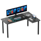 60 Large Home Office Corner Desk L-Shaped Computer Desk with Mouse Pad