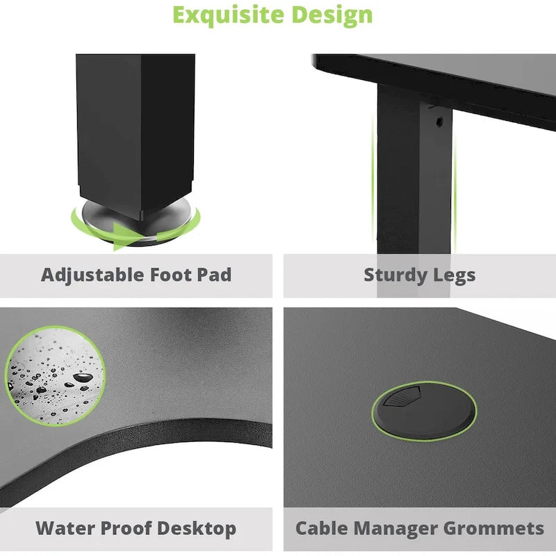 60 Large Home Office Corner Desk L-Shaped Computer Desk with Mouse Pad