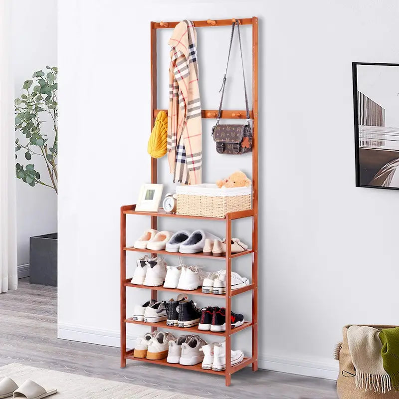Entryway Shoes Rack Stand Storage Shelf Bamboo