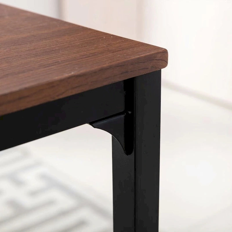 3 Piece Kitchen Table Set with Two Benches Dining Room Table Set 4