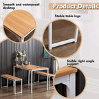 3 Piece Kitchen Table Set with Two Benches Dining Room Table Set 4