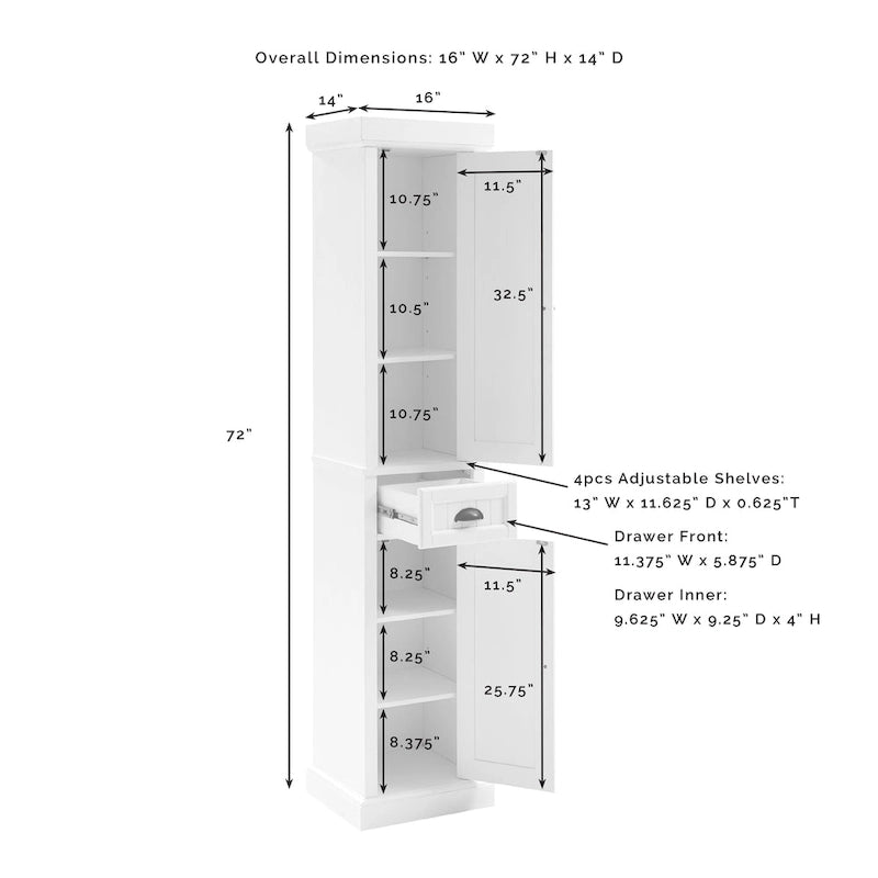 Crosley Seaside Tall Linen Cabinet