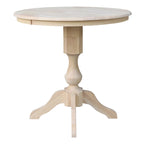 36 Round Top Pedestal Dining Table - Unfinished