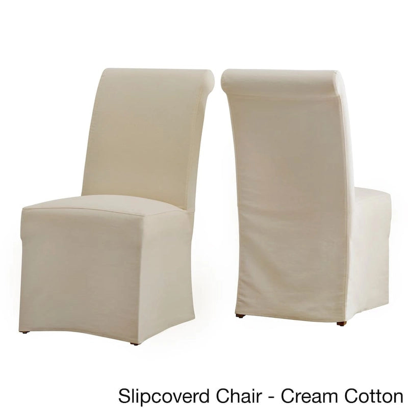 Potomac Slipcovered Rolled Back Parsons Chairs (Set of 2) by iNSPIRE Q Artisan