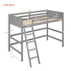 Merax Solid Wood Twin Size Loft Bed with Ladder