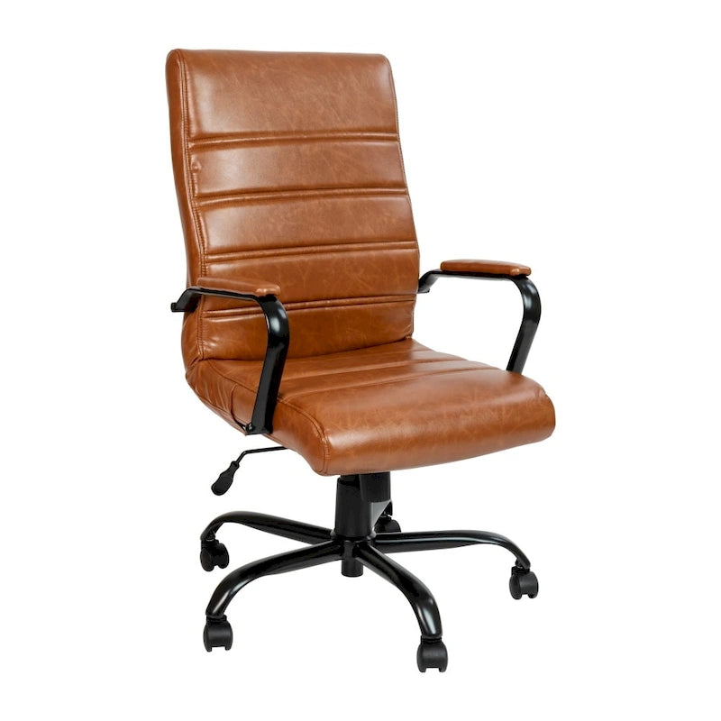 High Back LeatherSoft Executive Swivel Office Chair with Chrome Base