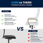 High Back LeatherSoft Executive Swivel Office Chair with Chrome Base