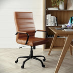 High Back LeatherSoft Executive Swivel Office Chair with Chrome Base