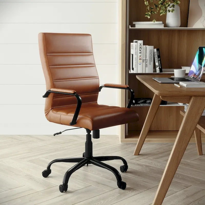 High Back LeatherSoft Executive Swivel Office Chair with Chrome Base