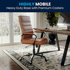 High Back LeatherSoft Executive Swivel Office Chair with Chrome Base