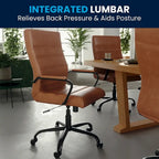 High Back LeatherSoft Executive Swivel Office Chair with Chrome Base