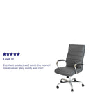 High Back LeatherSoft Executive Swivel Office Chair with Chrome Base