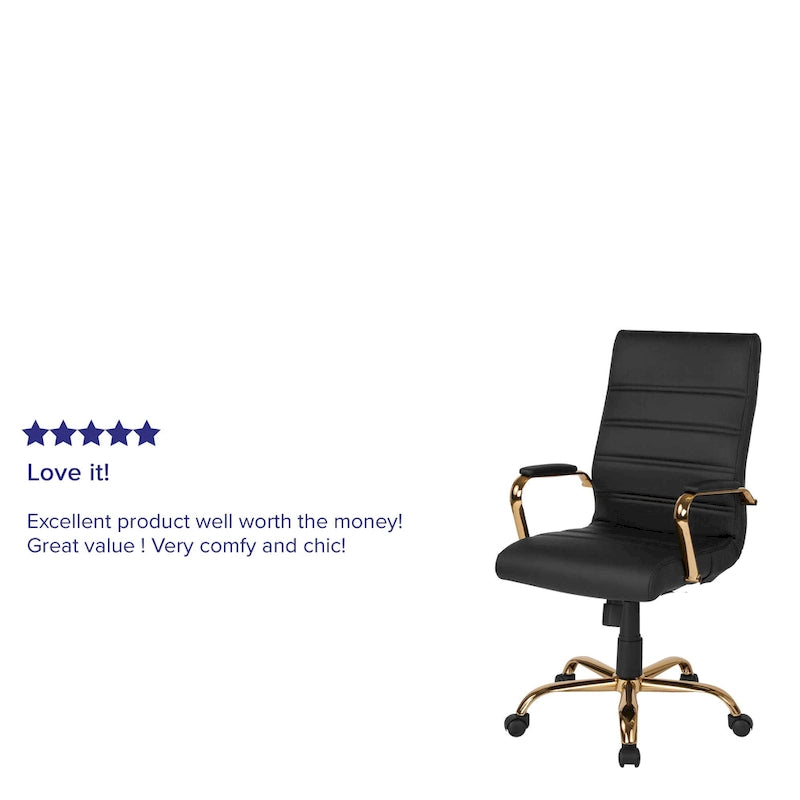 High Back LeatherSoft Executive Swivel Office Chair with Chrome Base