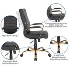 High Back LeatherSoft Executive Swivel Office Chair with Chrome Base