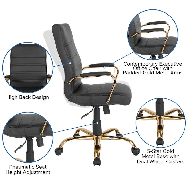 High Back LeatherSoft Executive Swivel Office Chair with Chrome Base