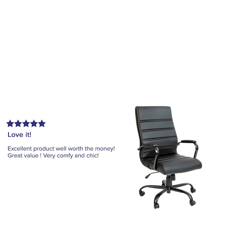 High Back LeatherSoft Executive Swivel Office Chair with Chrome Base