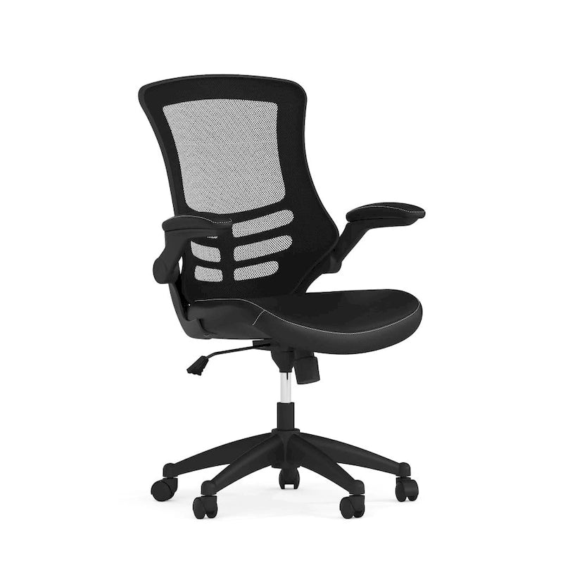 Mid-Back Mesh Swivel Ergonomic Task Office Chair with Flip-Up Arms