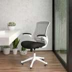 Mid-Back Mesh Swivel Ergonomic Task Office Chair with Flip-Up Arms
