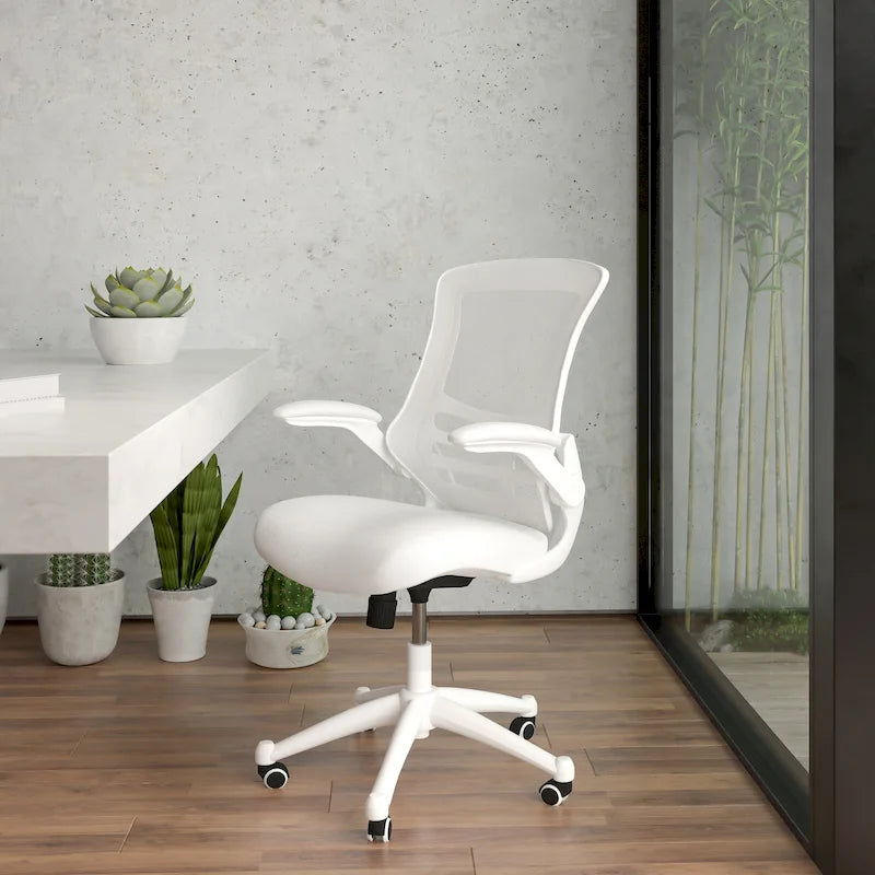 Mid-Back Mesh Swivel Ergonomic Task Office Chair with Flip-Up Arms