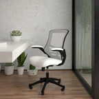 Mid-Back Mesh Swivel Ergonomic Task Office Chair with Flip-Up Arms