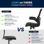 Mid-Back Mesh Swivel Ergonomic Task Office Chair with Flip-Up Arms