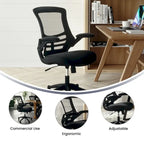 Mid-Back Mesh Swivel Ergonomic Task Office Chair with Flip-Up Arms