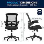 Mid-Back Mesh Swivel Ergonomic Task Office Chair with Flip-Up Arms