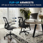 Mid-Back Mesh Swivel Ergonomic Task Office Chair with Flip-Up Arms