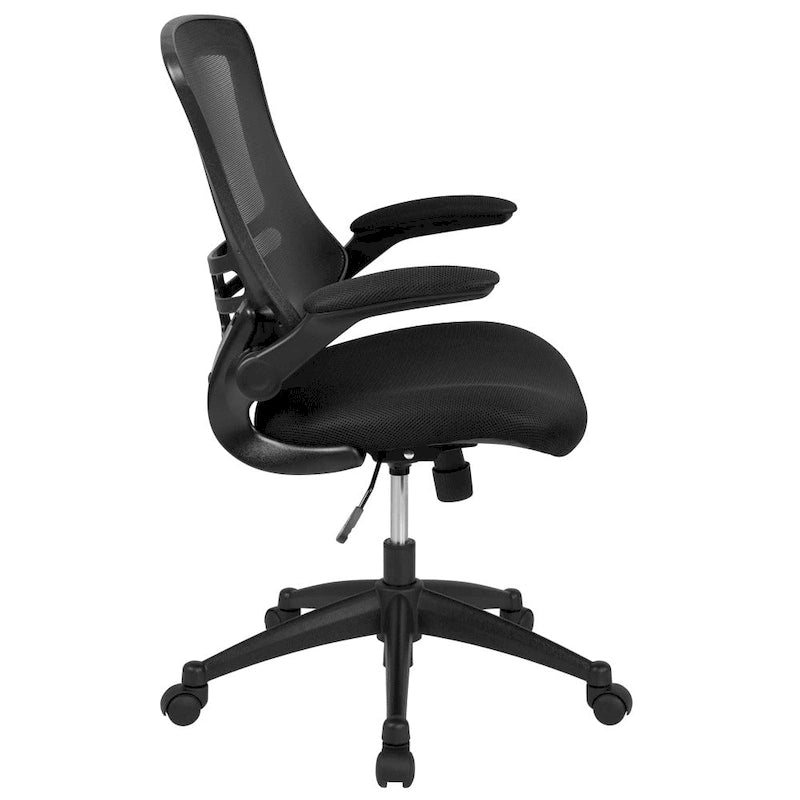 Mid-Back Mesh Swivel Ergonomic Task Office Chair with Flip-Up Arms