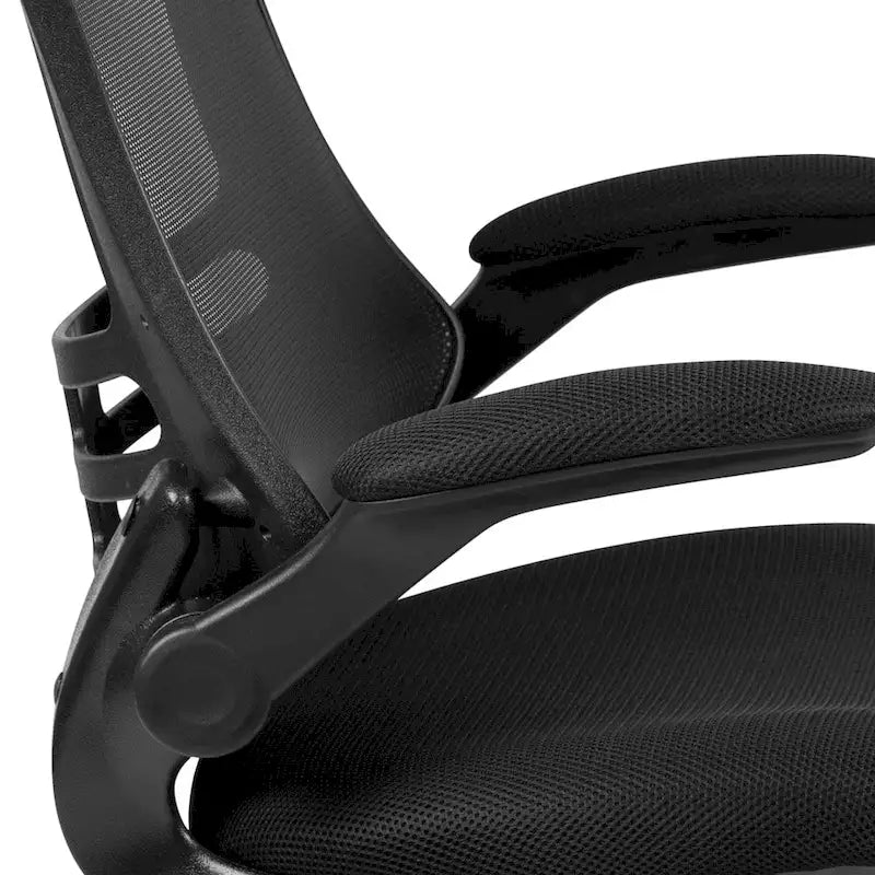 Mid-Back Mesh Swivel Ergonomic Task Office Chair with Flip-Up Arms
