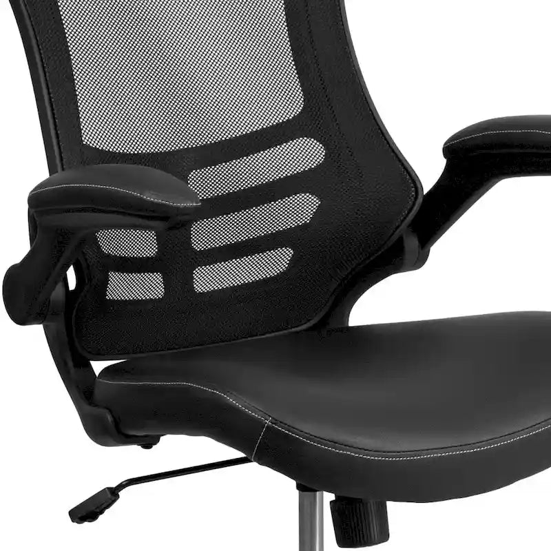 Mid-Back Mesh Swivel Ergonomic Task Office Chair with Flip-Up Arms